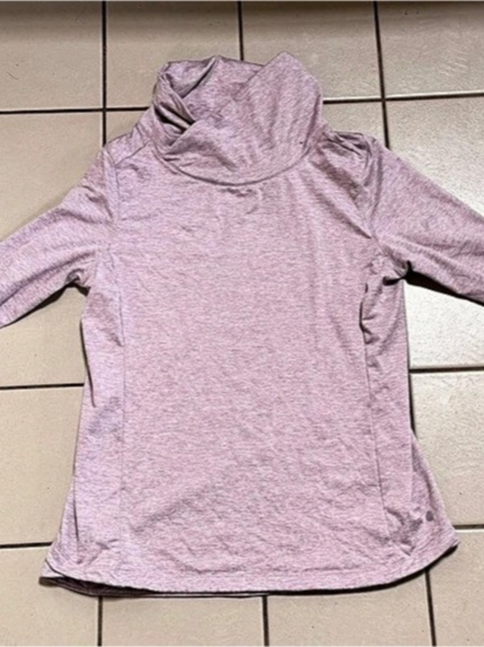 Apana Heathered Lavender Cowl Neck Pullover Sweatshirt M